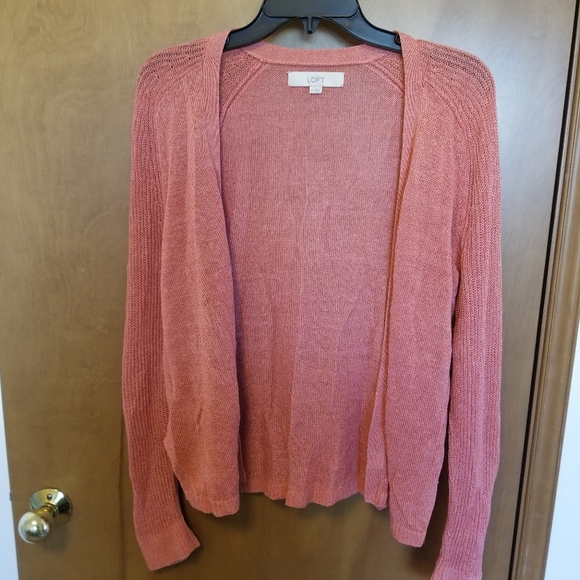 Coral pink open cardigan, Ann Taylor Loft - Picture 1 of 6